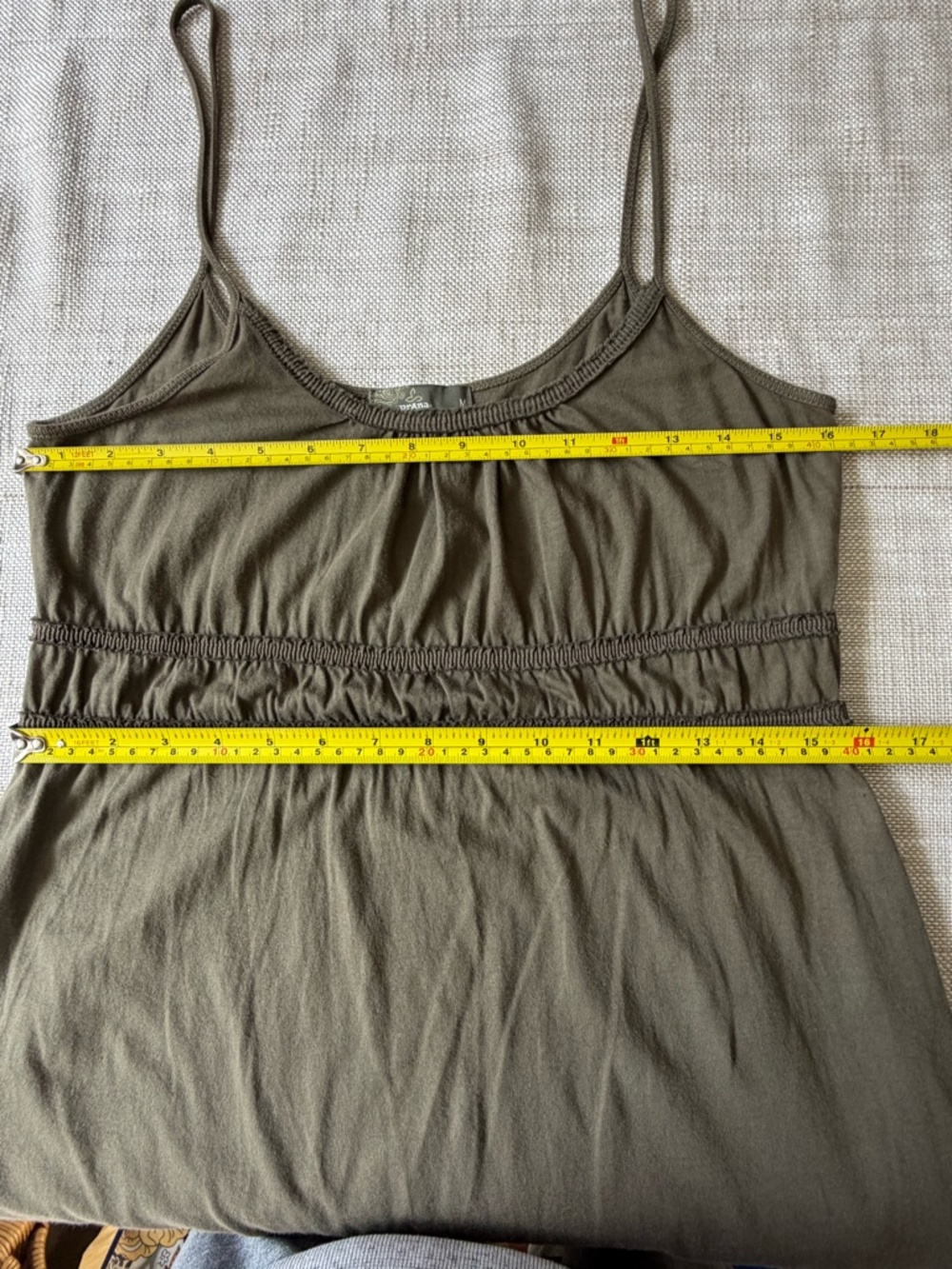 Prana Olive Green Cotton Lightweight Mid Length Summer Vacation Dress-Sz-M - Picture 12 of 16